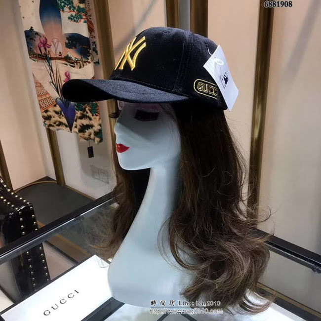 MLB 專櫃同步 NY與Gucci聯名款棒球帽 情侶款 6881908 LLWJ5648
